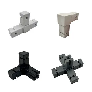 Manufacturer Providing Durable ABS Solid Connectors for Square Metal Tubes and Aluminum Pipes 20mm 25mm 30mm Pipe Fittings