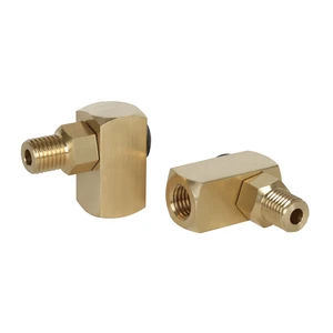 Brass 360 Rotary Tube Connector Swivel Right Angle Pipe Joint Elbow Lubrication Oil Line Coupling