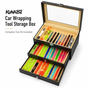 KUNAISI Professional Car Wrap Tool Storage Box PPF Vinyl Wrapping Tool Organizer Case Auto Detailing Accessories