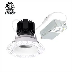 Lanbot ETL 6 Inch Square Trimless Flangeless LED Downlight 100-277V Dali Dimmable