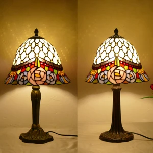 Tiffany's New Desk Lamp Rose Flower Bedroom Bedside Table Ambient Light Living Room Study Decorative Desk Lamp