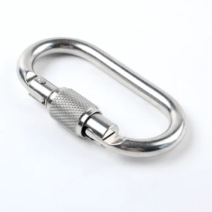 Factory Custom Heavy Duty Forged Steel Chromed Screw Locking Carabiner Hook For Safety Harnesses