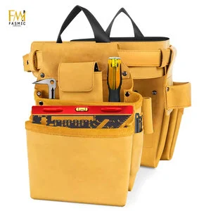 Multifunction Storage Pouch Electrician Tool Belts Heavy Duty Cow Hide Casual Accessories Alloy Automatic Buckle