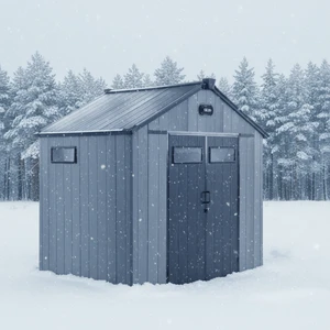 8x6ft Weather-resistant Plastic Garden Shed With Uv Protected Durable Resin Ventilated Easy Assembly Secure Outdoor Storage