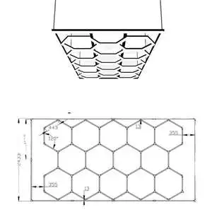 PC Type Garage Light Hexagon Panel Hex Led Light 48W 90 CRI 180 Beam Cold White AC IP54