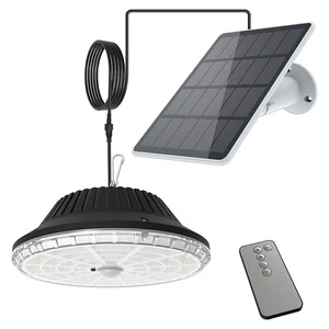 4 Modes Motion Sensor Solar Pendant Lamp 120led Solar Shed Light With Remote Control for Indoor Outdoor Gazebo Patio Yard
