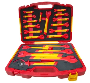 20Pcs Kit De Herramientas Electric Hand Tool Box Set 1000V VDE Insulated Tools Set Electricians Adjustable Wrenches OEM
