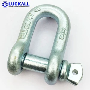 High Tensile Heavy Duty Galvanized US Type Drop Forged Alloy Steel Chain Shackle with Screw Pin 3/4
