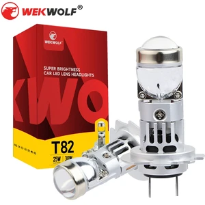 Manufacturer 6000K Cool White H7 Led Projector Headlight Bulb Wireless Plug and Play 24W 3000LM Lens H7 Auto Led Headlamp Bulbs