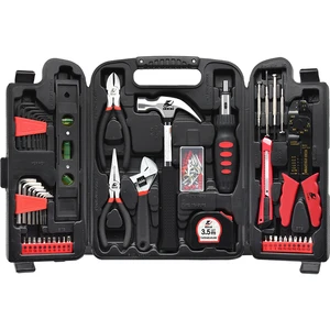 KFUWELL H4001A 129pcs OEM Carbon Steel Hard Case Home Repair Tool Kit Hand Tools Combo Kit