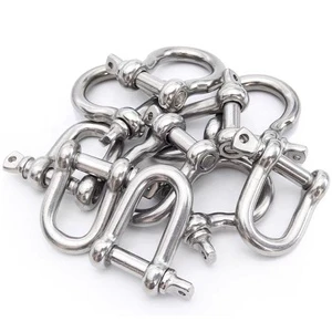 304/316 Stainless Steel Polished Bow Shackle Mining Heavy Industry Marine Anchor Use Safety Bolt Pin ISO9001 Certified Sizes