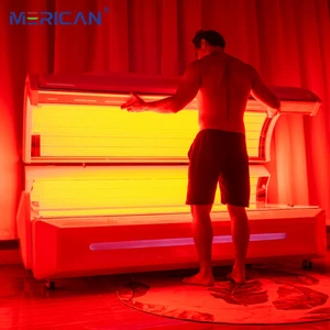 Merican Full Body Red Light Therapy Bed LED Infrared for Weight Loss Body Contouring Wellness Device