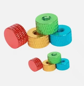 Knurled Thumb Nuts With Knurled Anodized Color For Computer Industry Control System Equipment