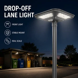 Modern Square LED All in One Solar Street Light Iron Material Anti-Glare Photocell Timing Control for Villa Resort Garden