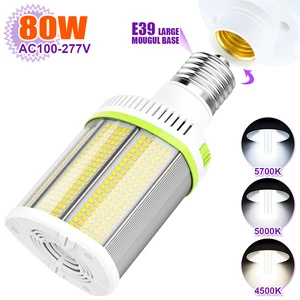 Horizontal Mount 48W-120W LED Corn Light Bulb Shoebox Retrofit Lamp E39 E26/E27 MH HPS HID Replacement DLC ETL Listed 5-Year