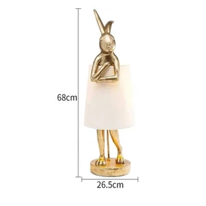 Nordic Rabbit Lamp Table Lamp with Resin Animal for Bedroom Study or Living Room Decor