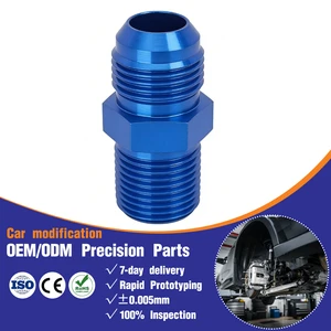 New Custom Turned Anodized 6061 Aluminum Straight Fuel Connector CNC Machined Formal Adapter Male Thread Retrofit Rotary Joint