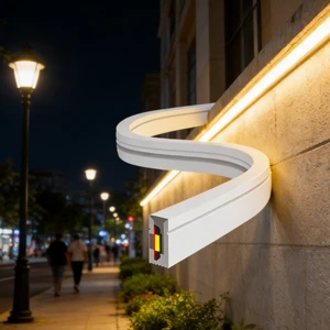 All Weather Linear Architectural 0410 Pure White Neon Strip 6500K 24V 11W for Building Facade Contour Outdoor Column Lighting