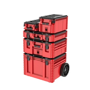 Lockable Toolbox Set with Wheels Secure & Organized Tool Management Case Customized OEM PP Plastic