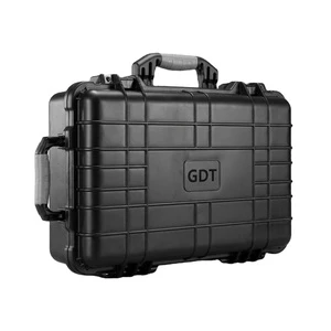 Large Black IP67 Waterproof Plastic Toolbox with Telescopic Handle Wheels Portable for Professional Storage & Easy Transport
