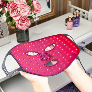 2025 Beauty Device Red Light Therapy LED Face Mask Seven Color Infrared Flexible Silicone Contour for AU US Plug Desktop Use