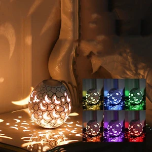 Atmosphere Night Light Roly-Poly Hollow Design Touch Remote Control Night Light Stylish Crackle Texture Trendy Lamp