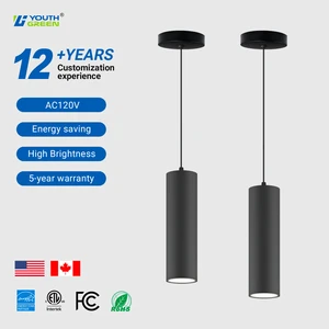 ETL Listed Black/White Round Square Decorative Hanging Surface Mount Cylinder Led Chandeliers & Pendant Lights Fixture for Home