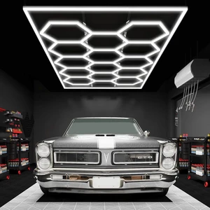 Aoying High Lightness Garage Light Hexagon Led Ceiling Wall Detailing Car Workshop Honeycomb Working Garage Lamp