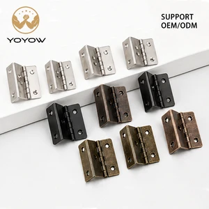 Antique Folding Hinge Iron Clip Fit 15mm Board Vintage Three Fold Hinge For Cabinet Door Window Furniture