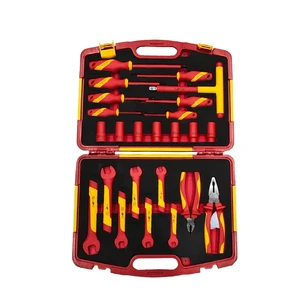VDE Insulating Hand 24 Pcs Tools Set Auto Combination ABS Plastic and Steel Case Pack for Maintenance OEM