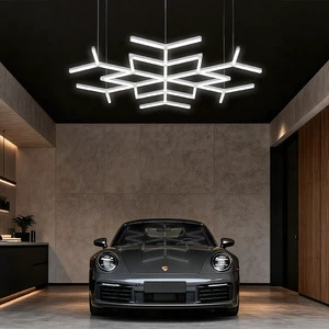 Snowflake Hexagon LED Garage Light Ceiling Shop Light for Auto Detailing Body Shop Warehouse Workshop Commercial Studio