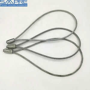 Stainless Steel Wire Rope Assembly Lanyard Thimble Eye Loop End Safety Cable Fitting Fire Resistant Silver Bright Customizable