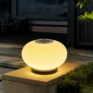 Solar-Powered Outdoor Waterproof IP65 LED Courtyard Column Headlight Villa Fences Gates Modern Minimalist Style Light Lighting