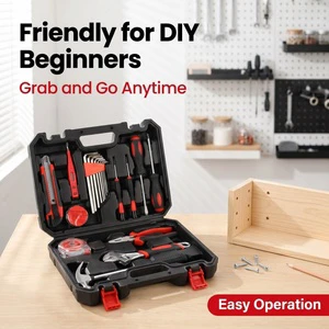 20 Piece Solid Carbon Steel Hand Tool Kit for Ready to Assemble Furniture and Repairs