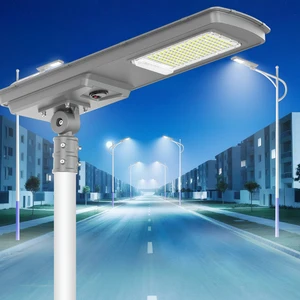 Solar Powered Strong Light Street Lamp for Outdoor Courtyard Lighting with Remote Light Time Control