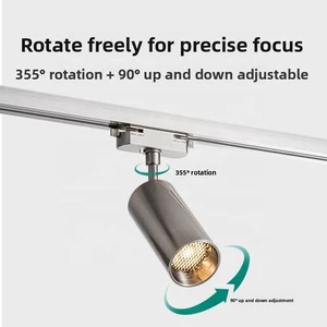 Foldable LED Track Grille Light Bauhaus Industrial Style Adjustable Spotlight Linear Track Flood Light for Commercial Shop Store