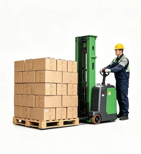 700kg Electric Self Lifting Stacker With Lead Acid Battery 1150x155mm Fork 1300mm Height For Truck Loading