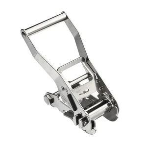 Marine Grade 304 Stainless Steel 2 Inch 50mm Heavy Duty Cargo Tensioner with Safety Lock Ratchet Buckle