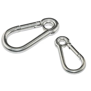 Snap Hook Quick Link Buckle DIN5299 Stainless Steel Carabiner Clip Spring Snap Hook with Eye Safety Lock