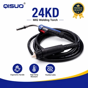 24KD MIG Welding Torch Euro Connector Gas Shield Welding Gun Ergonomic Handle Flexible Cable MIG Welder Accessories