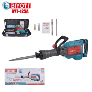 BYT-125A 50J Impact Force Demolition Hammer 1700W Electric Pick with Anti-Vibration System for Masonry & Concrete