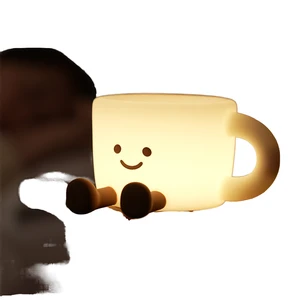 New Unique Colorful Modern Baby Night Light Coffee Side Table Rechargeable Type-C USB Silicone LED Sleep Lamp for Bedroom