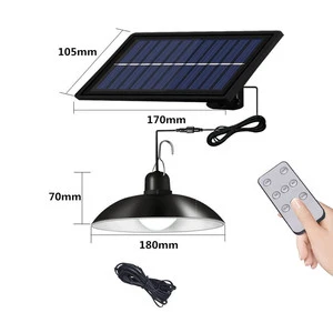 Solar Pendant Led Light Lamp Outdoor Shed Lights Dimmable Balcony Indoor Home Decoration Powered Courtyard Waterproof Warm White
