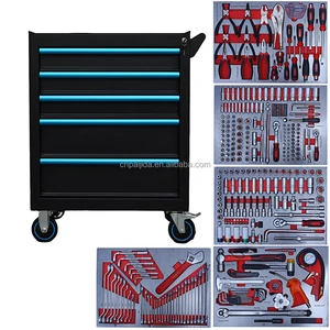 Mechanics Hard Case Tool Set 5 Drawers Tool Box with 352 Pcs Tools Sets Workshop Tool Cabinets Tools Trolley Repair Tool Set