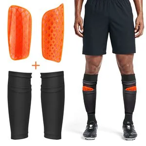 Breathable Football Training Calf Compression Sleeve Shin Guard Socks Set With Shin Protect Pad