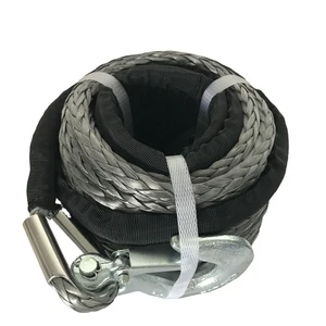 (JINLI-Rope) Hot Selling UHMWPE 1/2'' 19000lbs Winch Rope With Hook Thimble at End