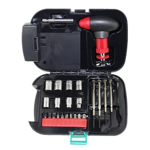 Carbon Steel Flashlight Repair Tool Kit with Electric Drill Hard Case-Portable ABS Material Outdoor Hand Tool Set with Lighting