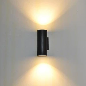 Black White Decoration Applique Murale Led Square Round Up And Down Light Ip65 Waterproof Beside Led Cylinder Light Wall