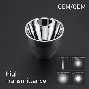 Custom Aluminum CNC Reflector Lamp High Reflectivity Vacuum Plating LED Reflector Cup Orange Peel Mirror Smooth Surface