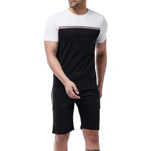 Summer Men's Set Sporting Suit Short Sleeve T Shirt And Shorts Two Piece Twin Set Cotton Casual Knitted Men Twin Sets